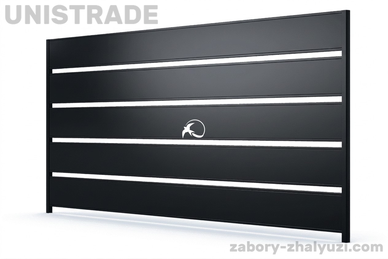 lameli-planken190-ral9005-photo-01 Планкен для забора ранчо из металла RAL 9005 черный янтарь фото